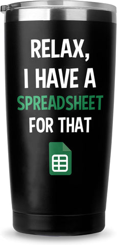 NIUHILEA Taza de hojas de cálculo 20oz, ideal para oficina y regalos.
