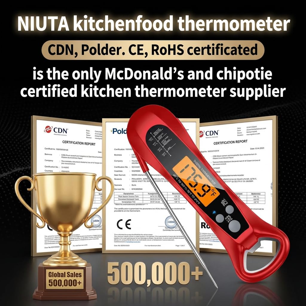 NIUTA Therm Pro, protección IP67 para uso en parrillas y entornos mojados.