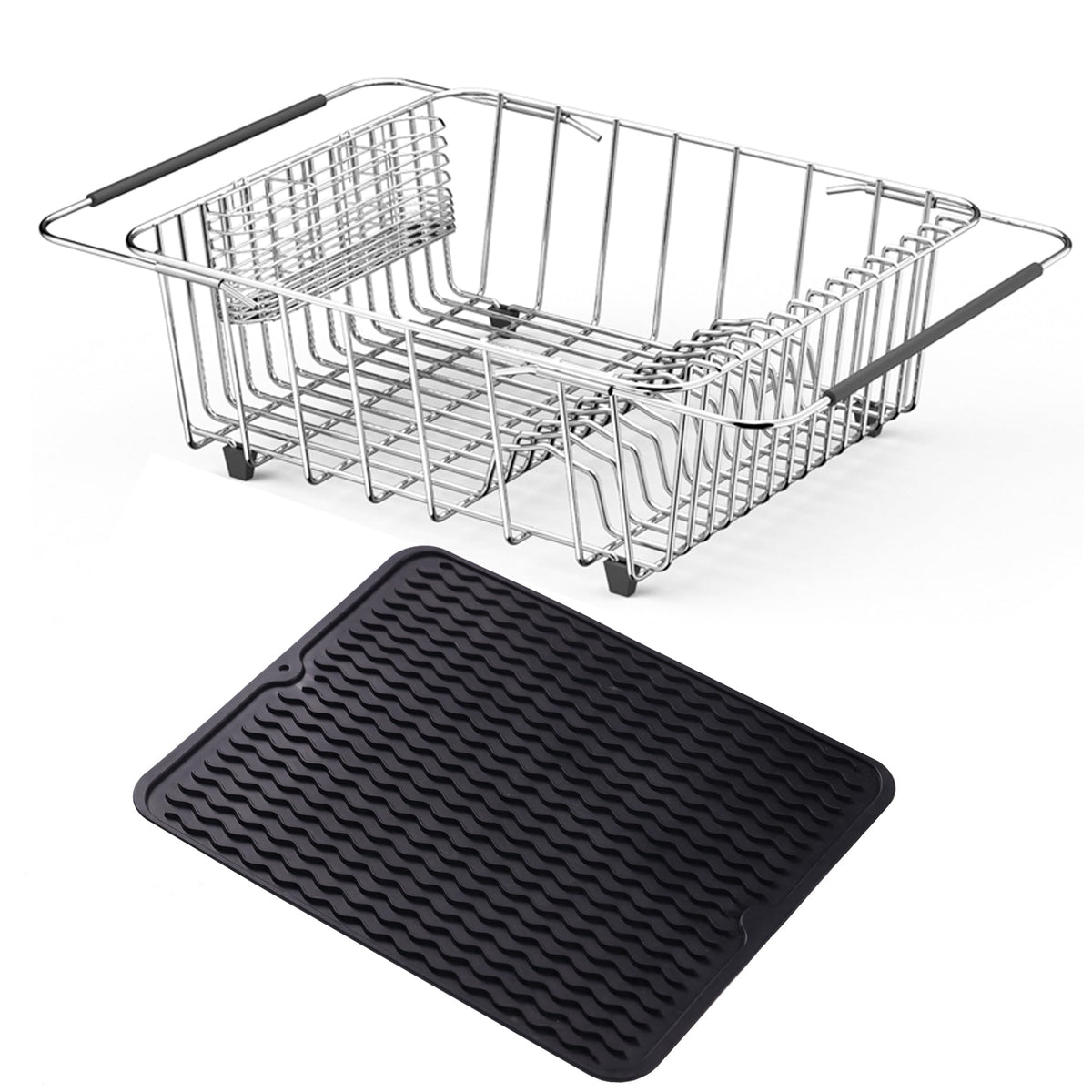 Bandeja de secado NiuYichee para platos de acero inoxidable, organización y secado eficiente.