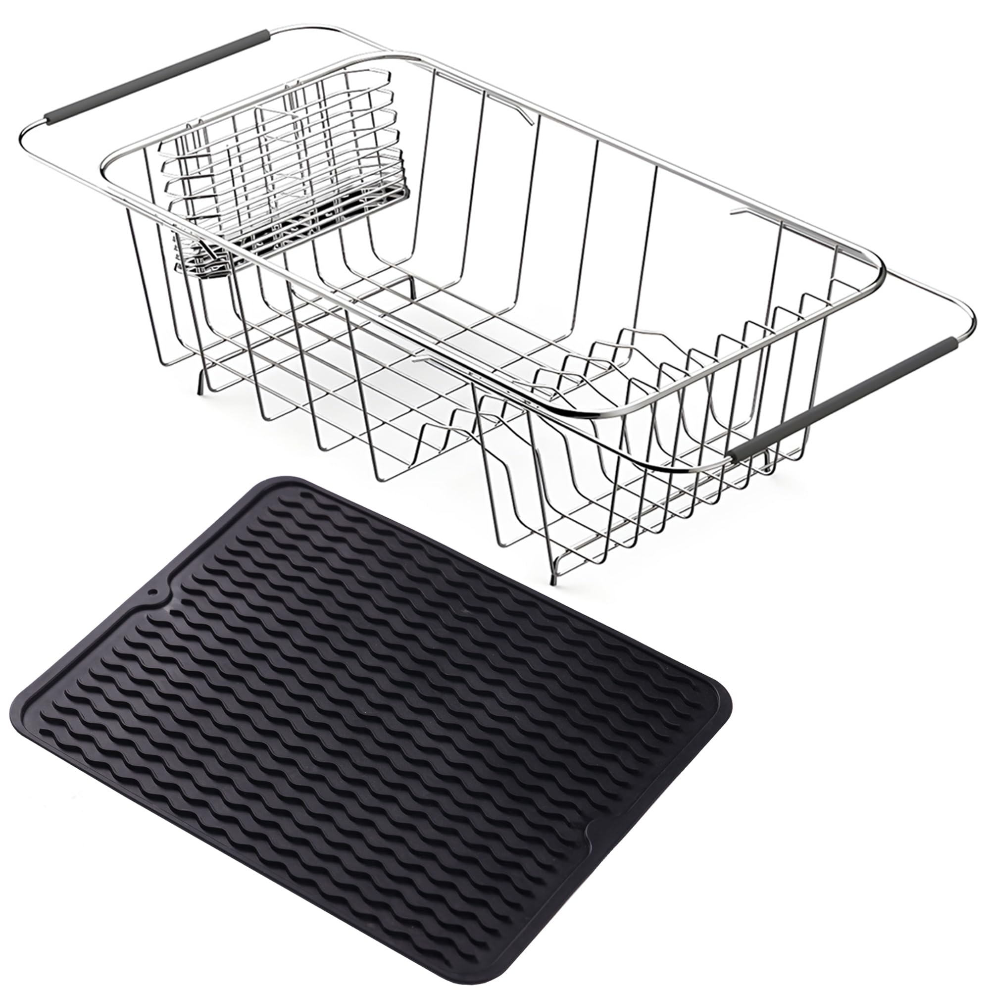 NiuYichee estante secado de platos en acero inoxidable, diseño compacto y duradero.