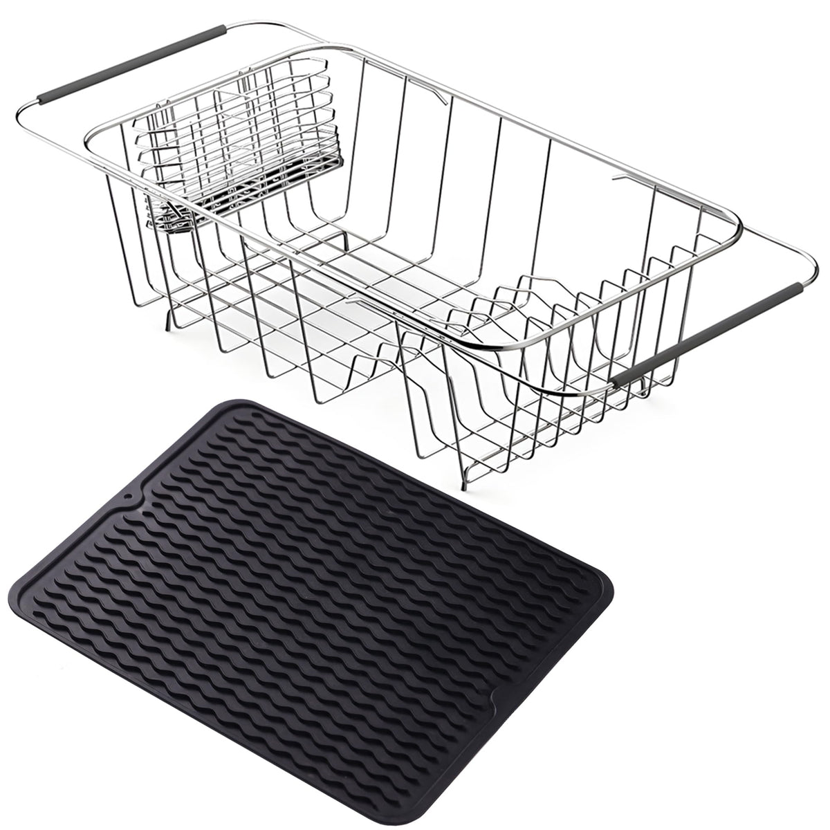 NiuYichee estante secado de platos en acero inoxidable, diseño compacto y duradero.