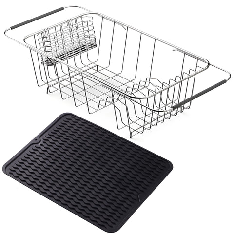 NiuYichee estante secado de platos en acero inoxidable, diseño compacto y duradero.