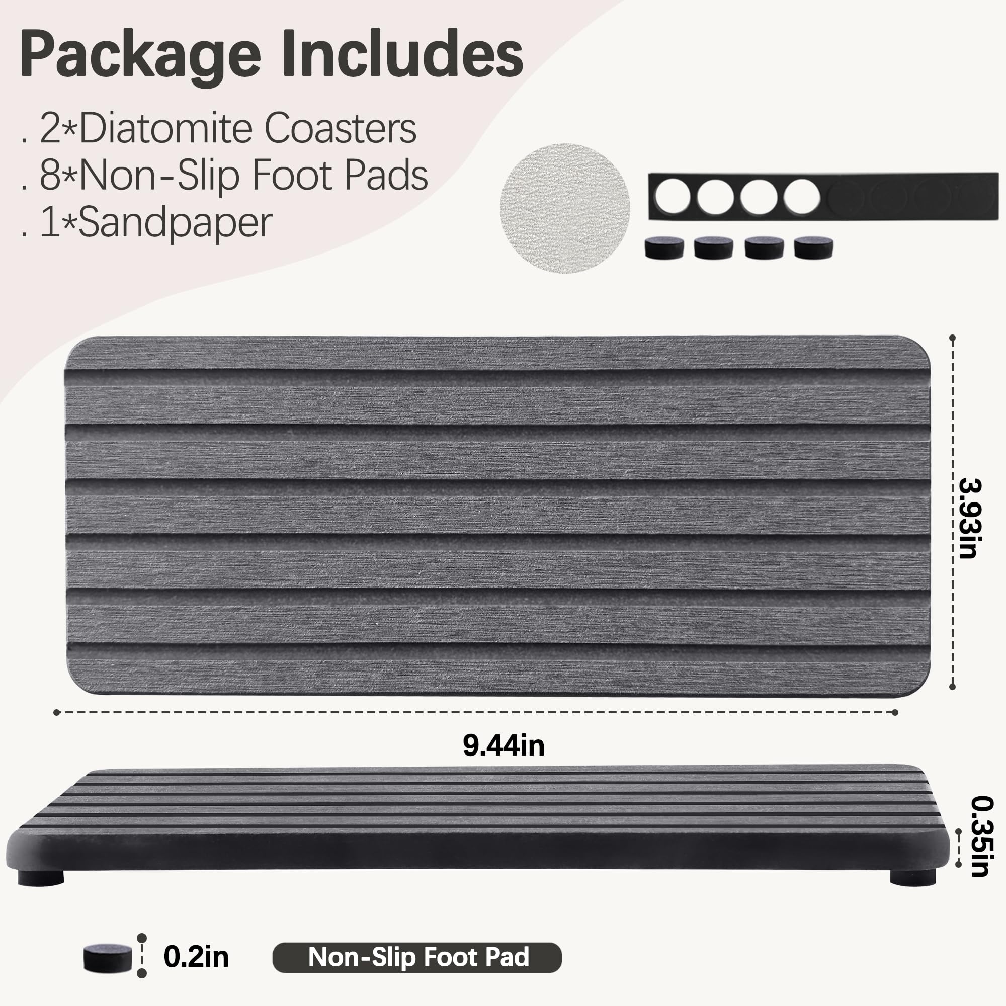 Posavasos NiuYichee con diatomita rayado, acelera la absorción en la encimera.