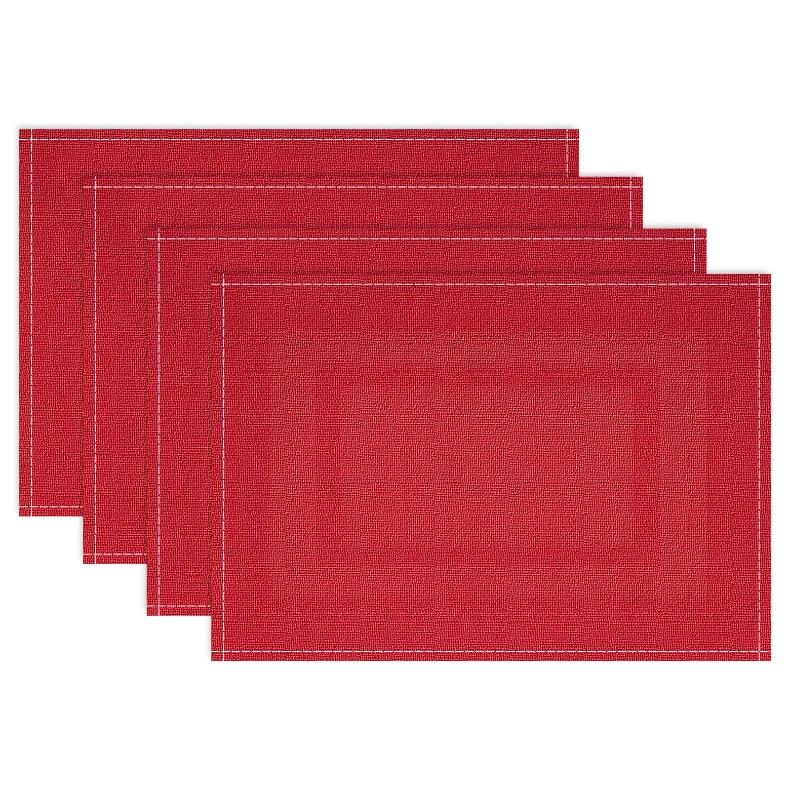 Niviy Salvamanteles Navidad rectangulares rojos protege la mesa