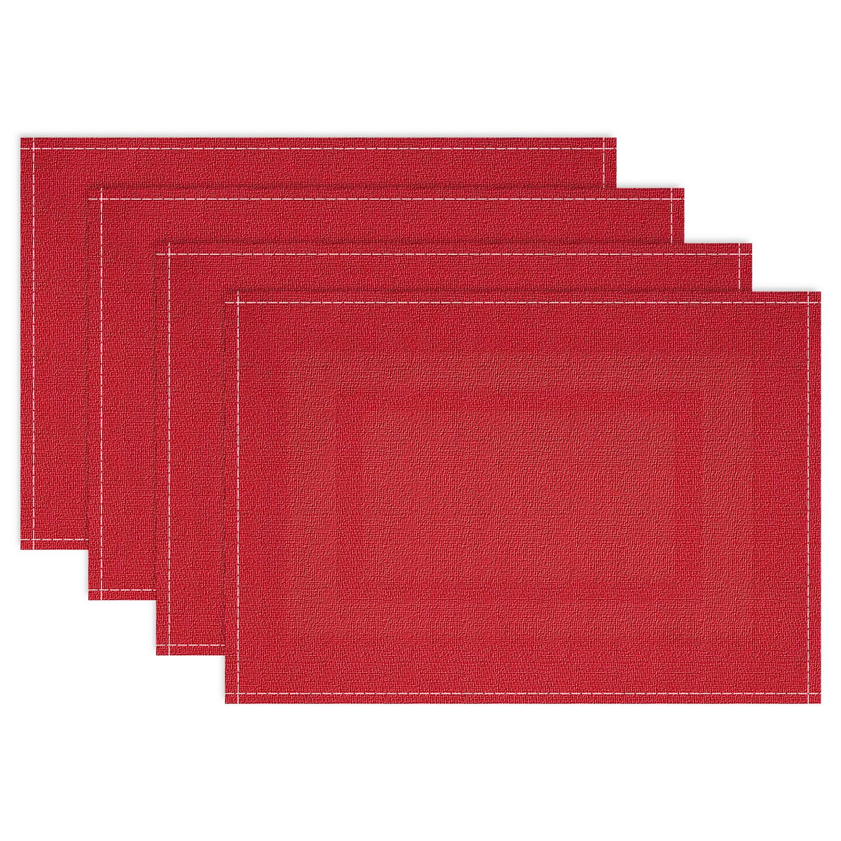 Niviy Salvamanteles Navidad rectangulares rojos protege la mesa