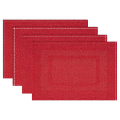 Niviy Salvamanteles Navidad rectangulares rojos protege la mesa