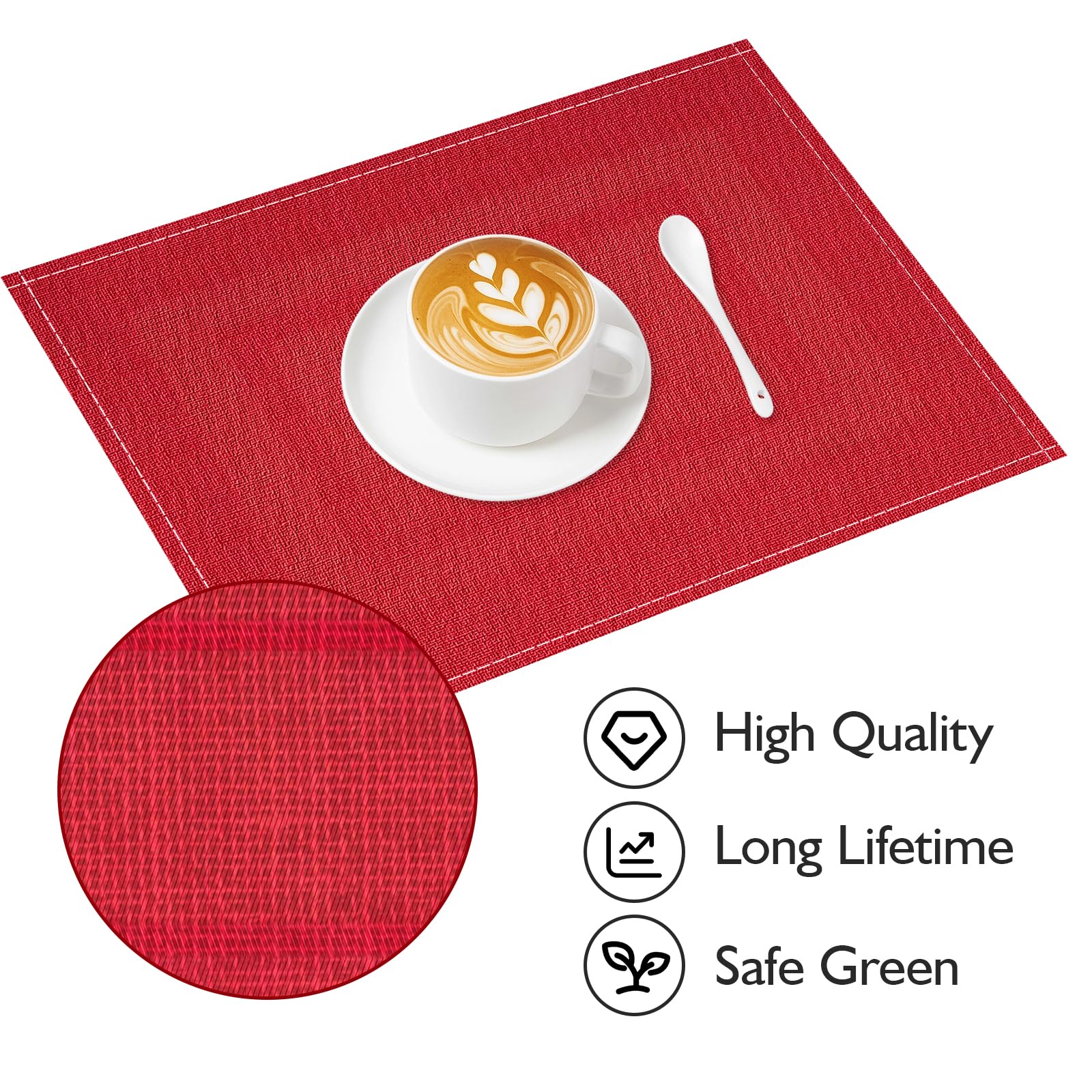Niviy Salvamanteles para mesa navidad rojo en comedor
