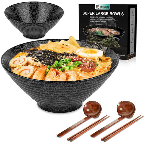 NJCHARMS tazones ramen cerámicos de 60 oz para porciones generosas en casa