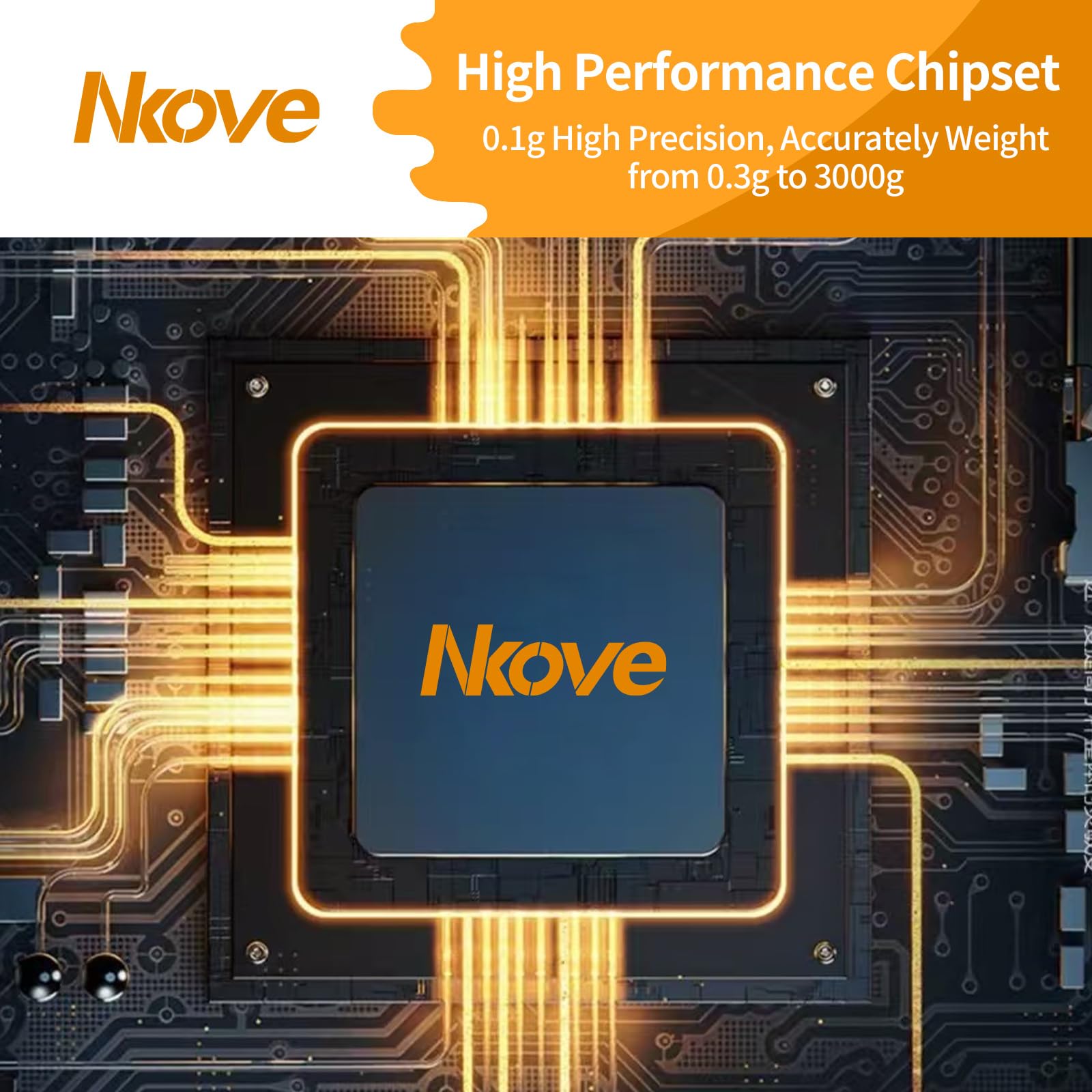 Nkove balanza digital con rango 0.3 g a 3000 g para diversas recetas.