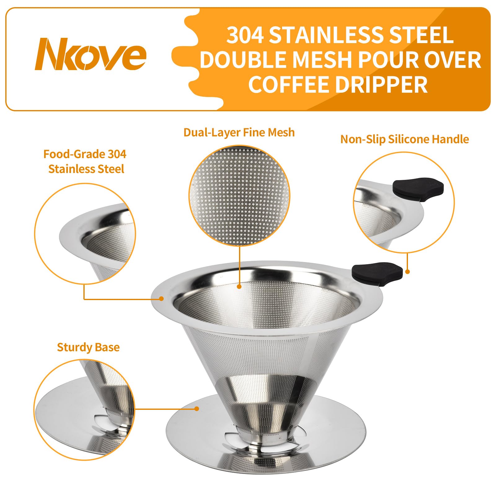 Nkove base estable con agarres antideslizantes para verter con confianza