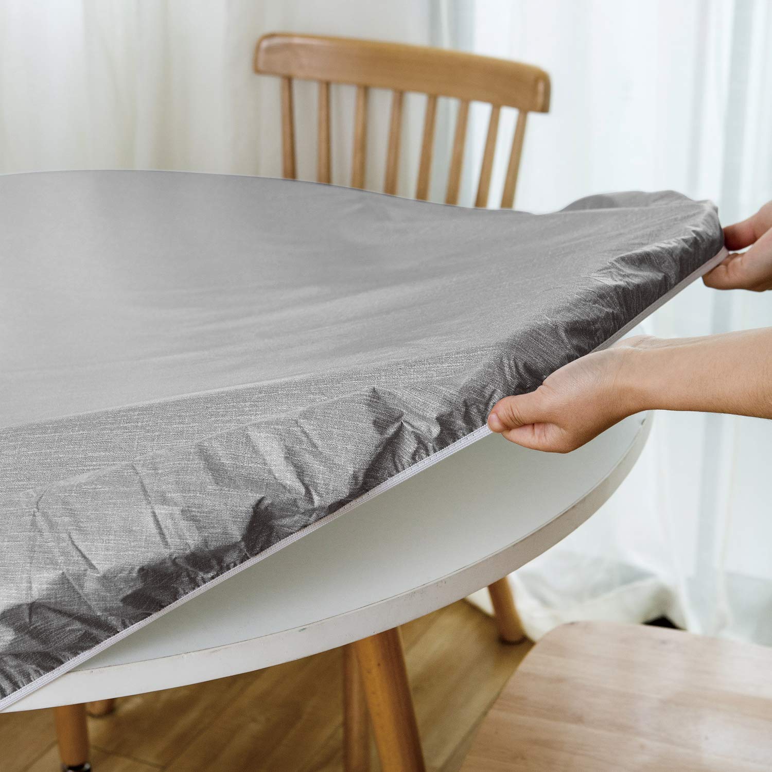NLMUVW mantel vinilo con respaldo de franela, protección suave para la mesa.
