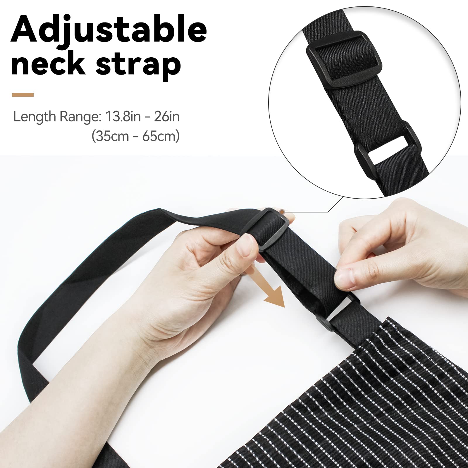 Delantal NLUS cuello ajustable, talla adaptable para la mayoría