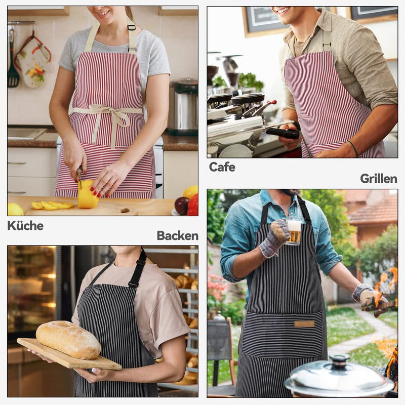 Delantal NLUS multifuncional para cocina, servicio y bricolaje.