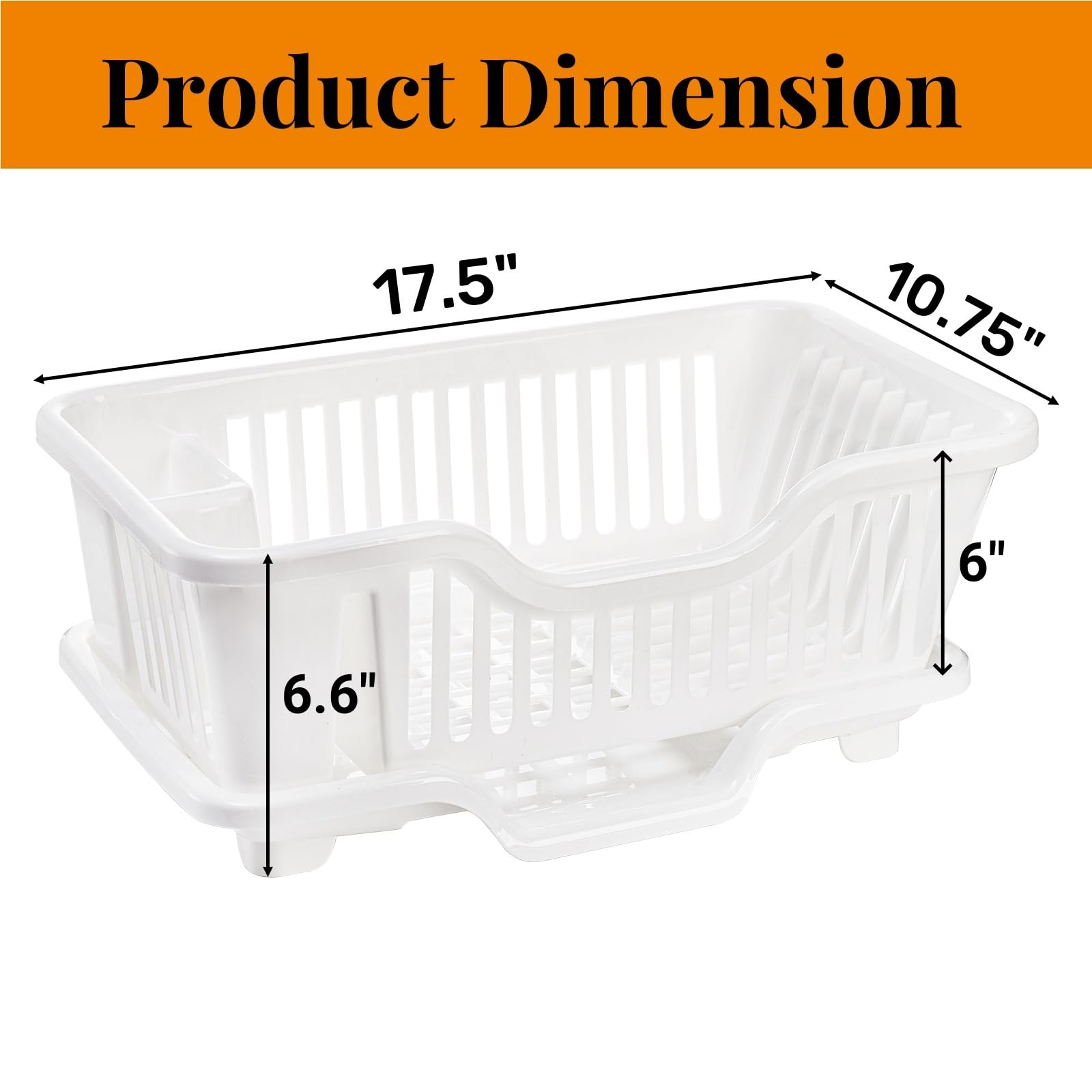 Noamus base drenante de plástico blanco, diseño estable para secar utensilios.