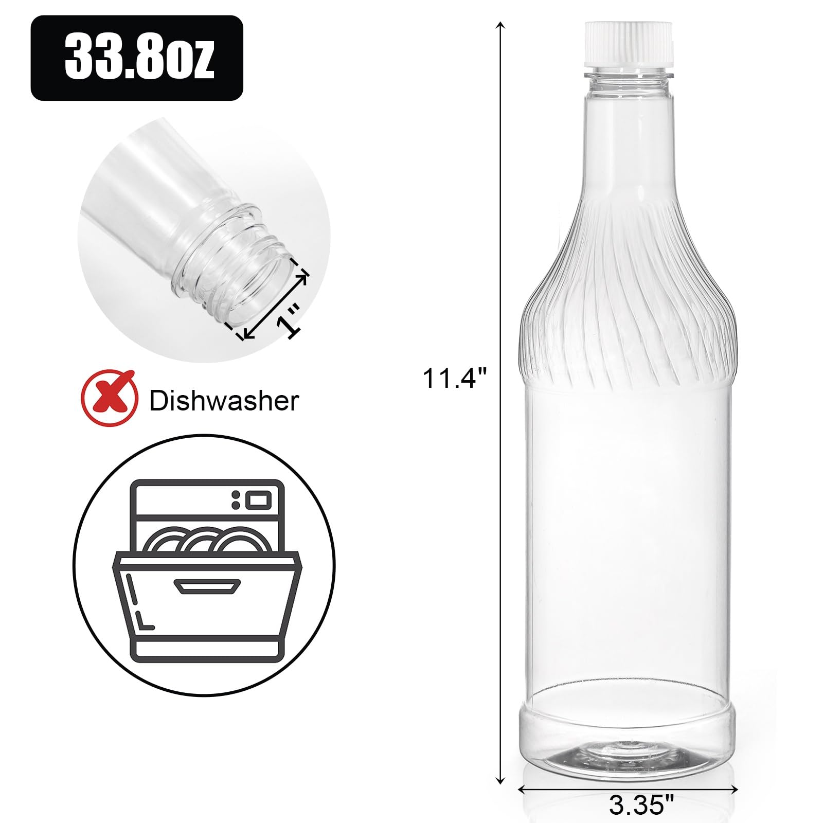 Noamus botellas plásticas claras 1L, perfectas para ver colores de jugos.
