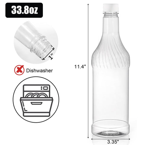 Noamus botellas plásticas claras 1L, perfectas para ver colores de jugos.
