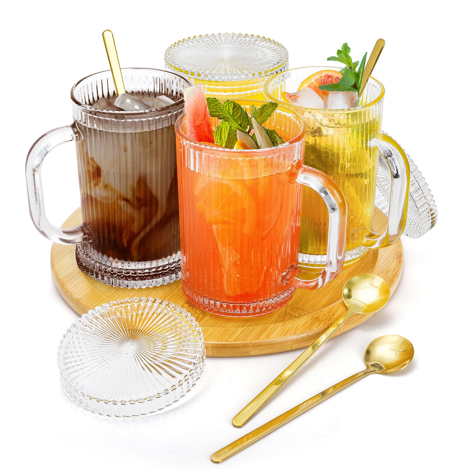 Noamus tazas cristal diseño clásico que encaja con cualquier mesa.
