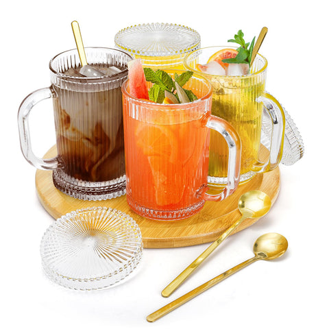 Noamus tazas cristal diseño clásico que encaja con cualquier mesa.
