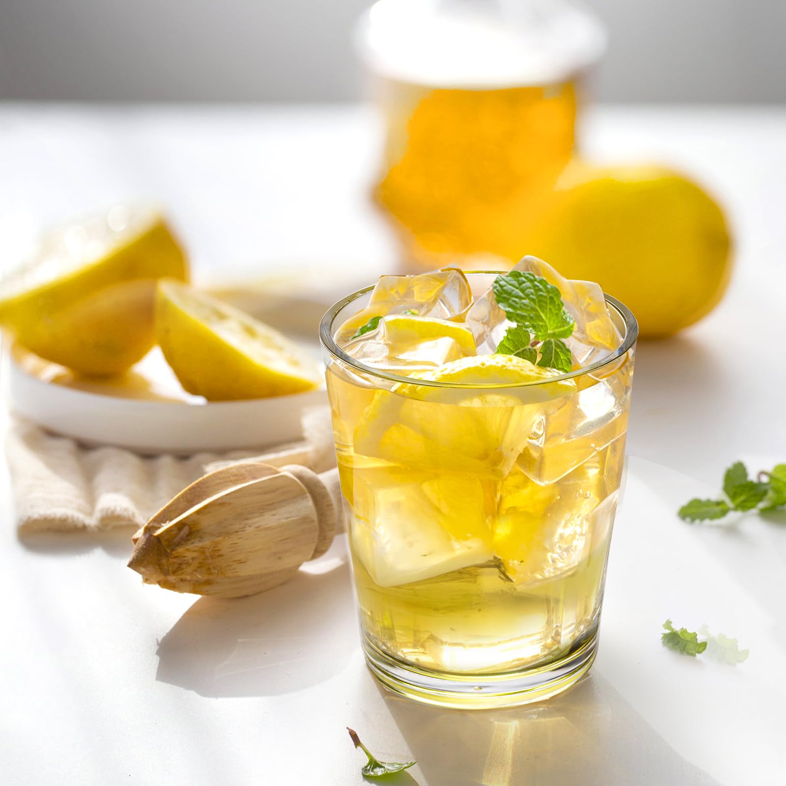 Noamus vasos transparentes para bebidas frías, resaltan colores y frescura.