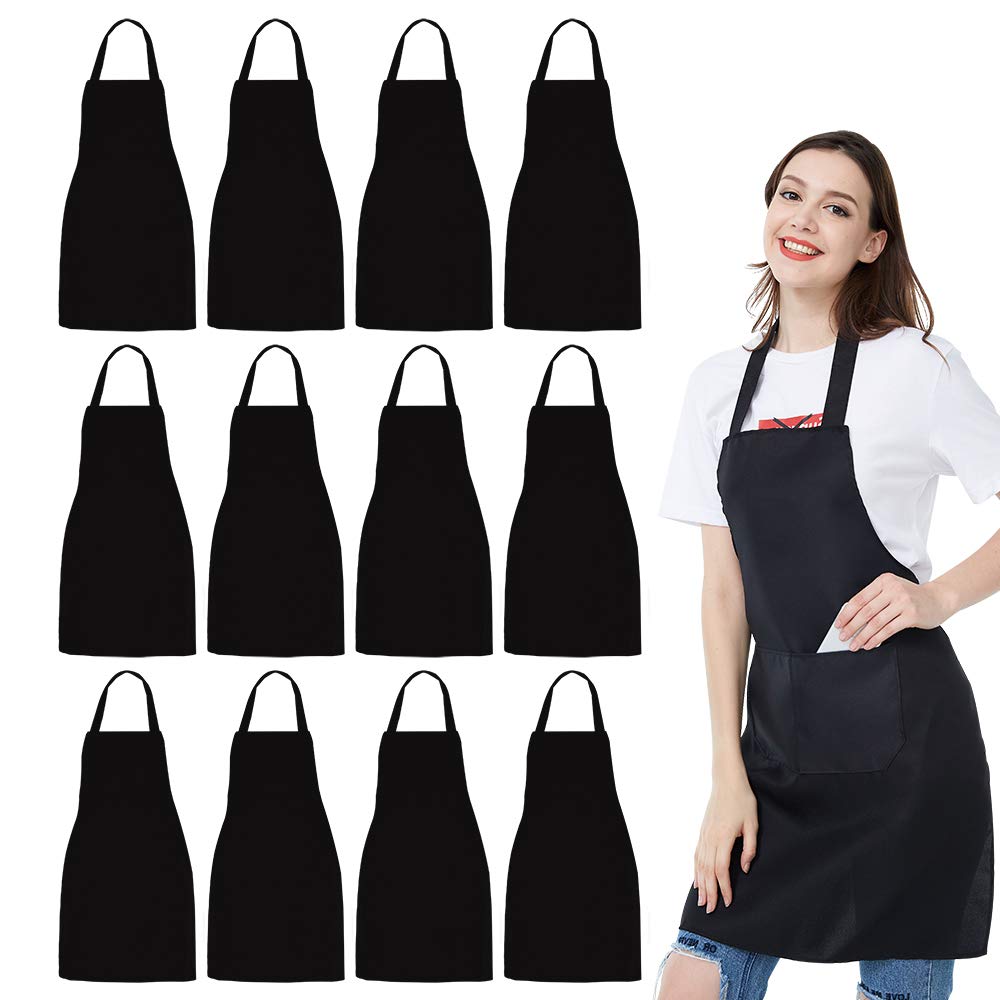 Delantal Nobondo unisex negro con dos bolsillos, ideal para cocinar con orden.