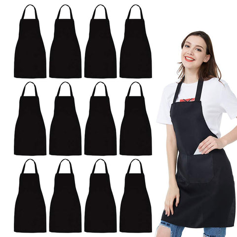 Delantal Nobondo unisex negro con dos bolsillos, ideal para cocinar con orden.