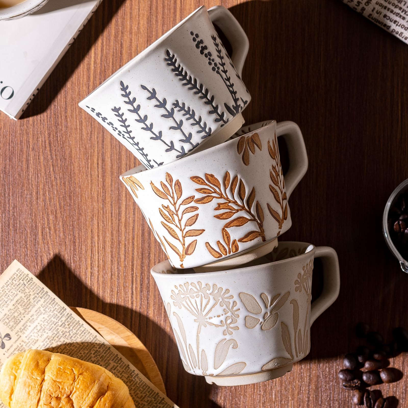 Noevany tazas cerámicas 11oz adecuadas para café y bebidas calientes