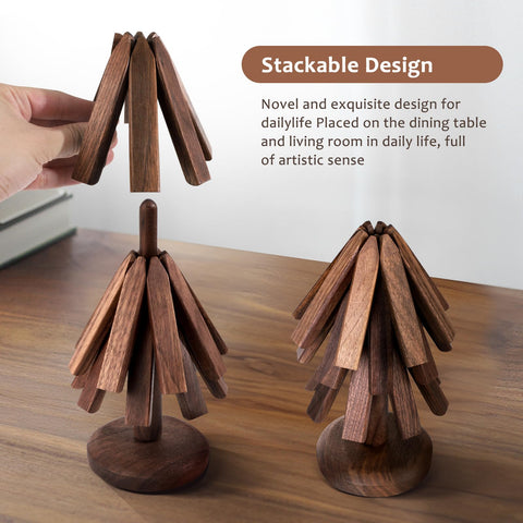 Trivets Nogal Negro: regalo de cocina elegante para Navidad.
