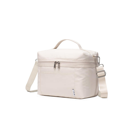 NOL bolsa de almuerzo pequeña crema con forro aislante y nylon impermeable.