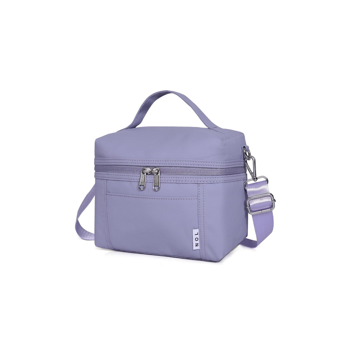NOL bolsa de almuerzo aislada rosa claro, frente para mantener comida fresca.