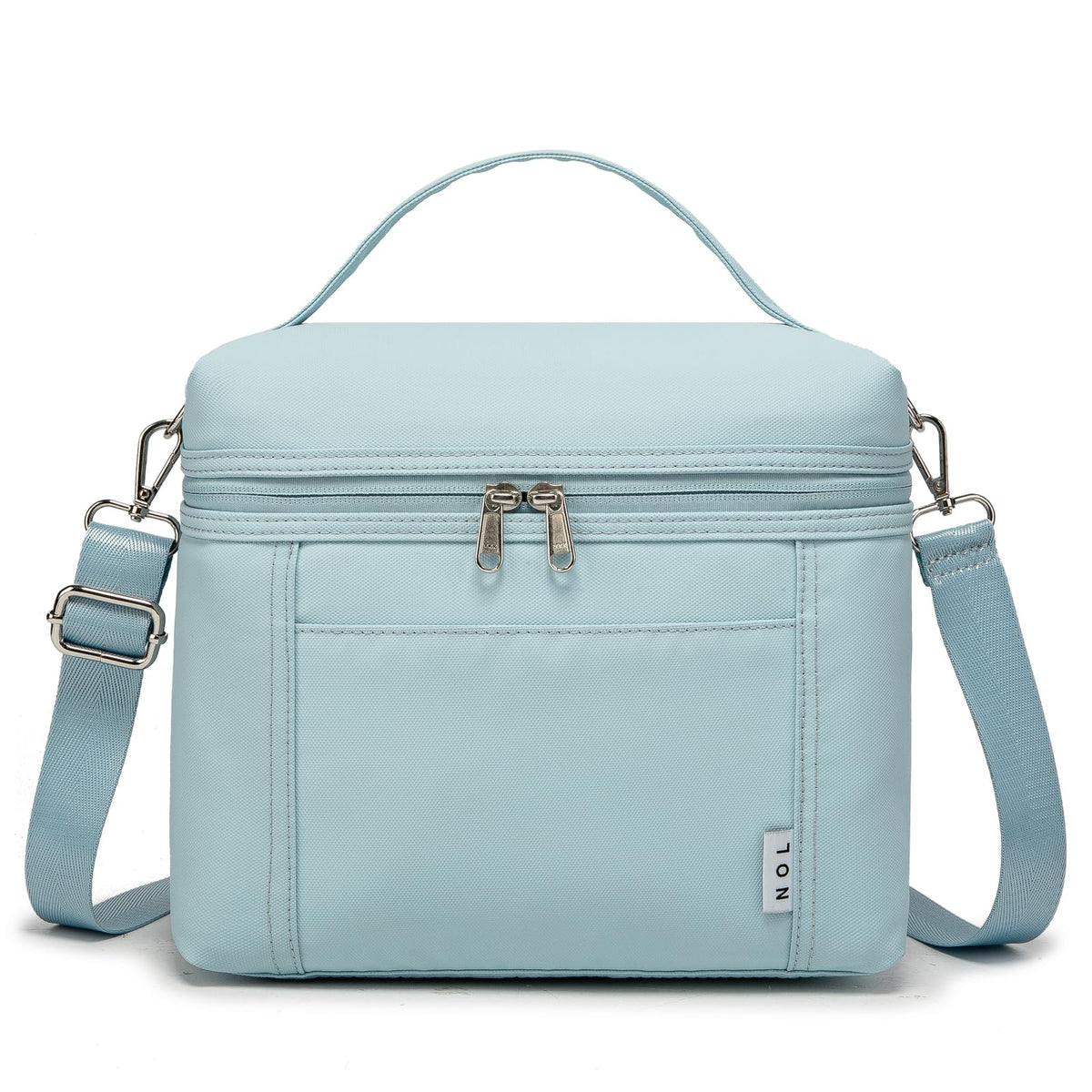 NOL bolsa almuerzo azul claro, exterior nylon impermeable para uso diario.