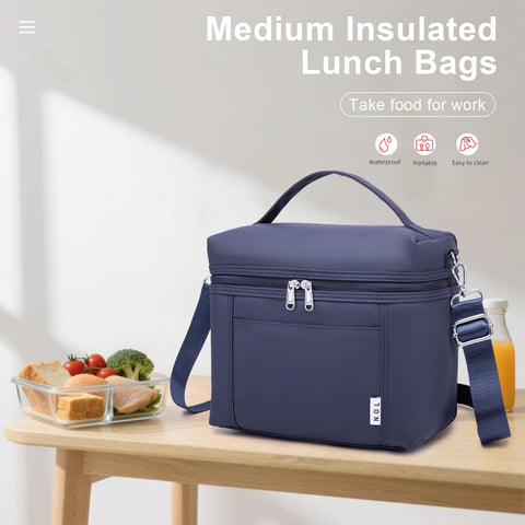 NOL bolsa de almuerzo navy, tamaño mediano para comidas y snacks