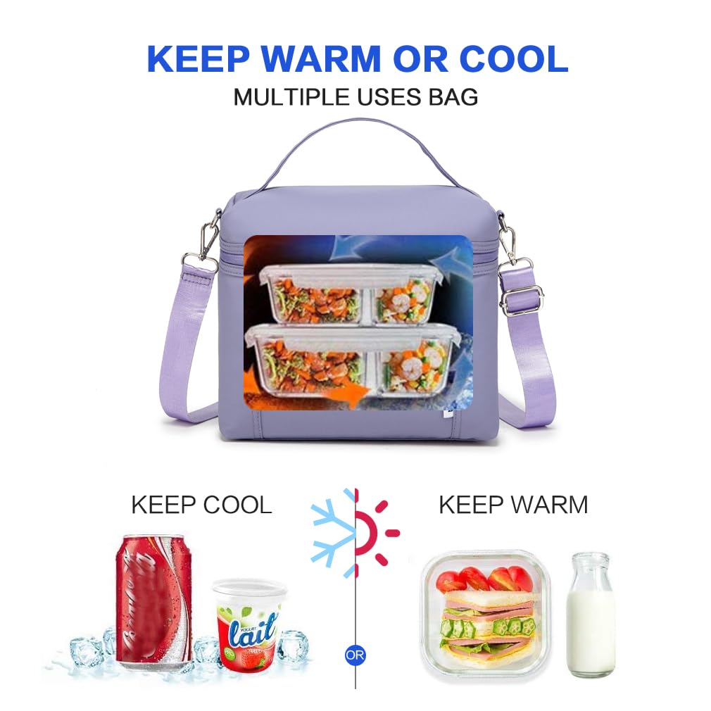NOL bolsa de almuerzo con nylon impermeable y asa superior para transporte cómodo