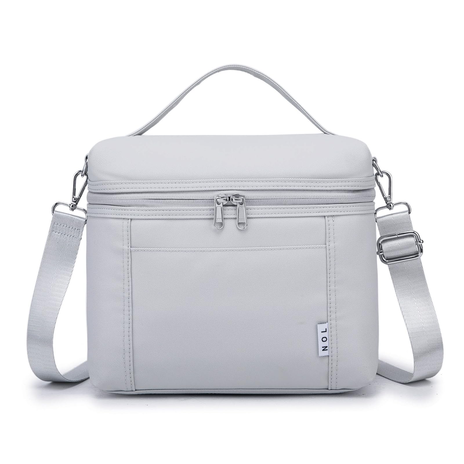 NOL bolso de almuerzo exterior gris-blanco, resistente para uso diario.
