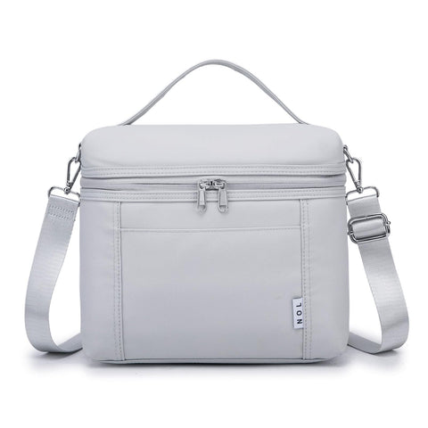 NOL bolso de almuerzo exterior gris-blanco, resistente para uso diario.