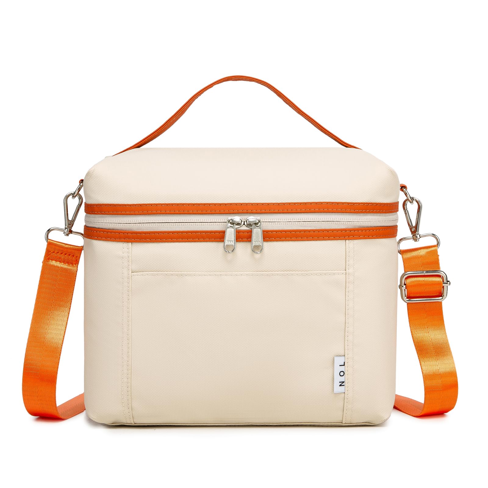 Bolsa aislada NOL crema-naranja exterior impermeable, ideal para uso diario en trabajo.