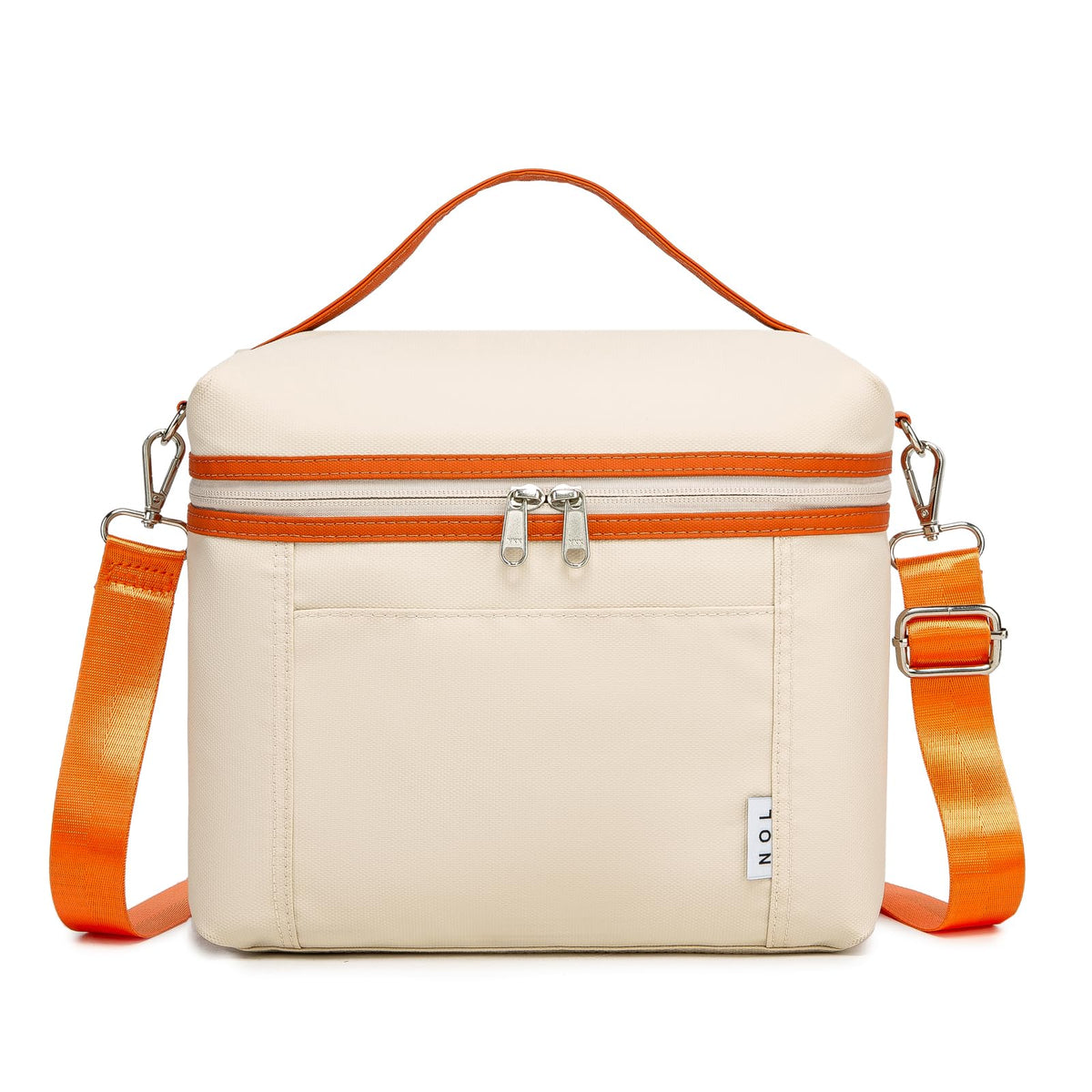 Bolsa aislada NOL crema-naranja exterior impermeable, ideal para uso diario en trabajo.