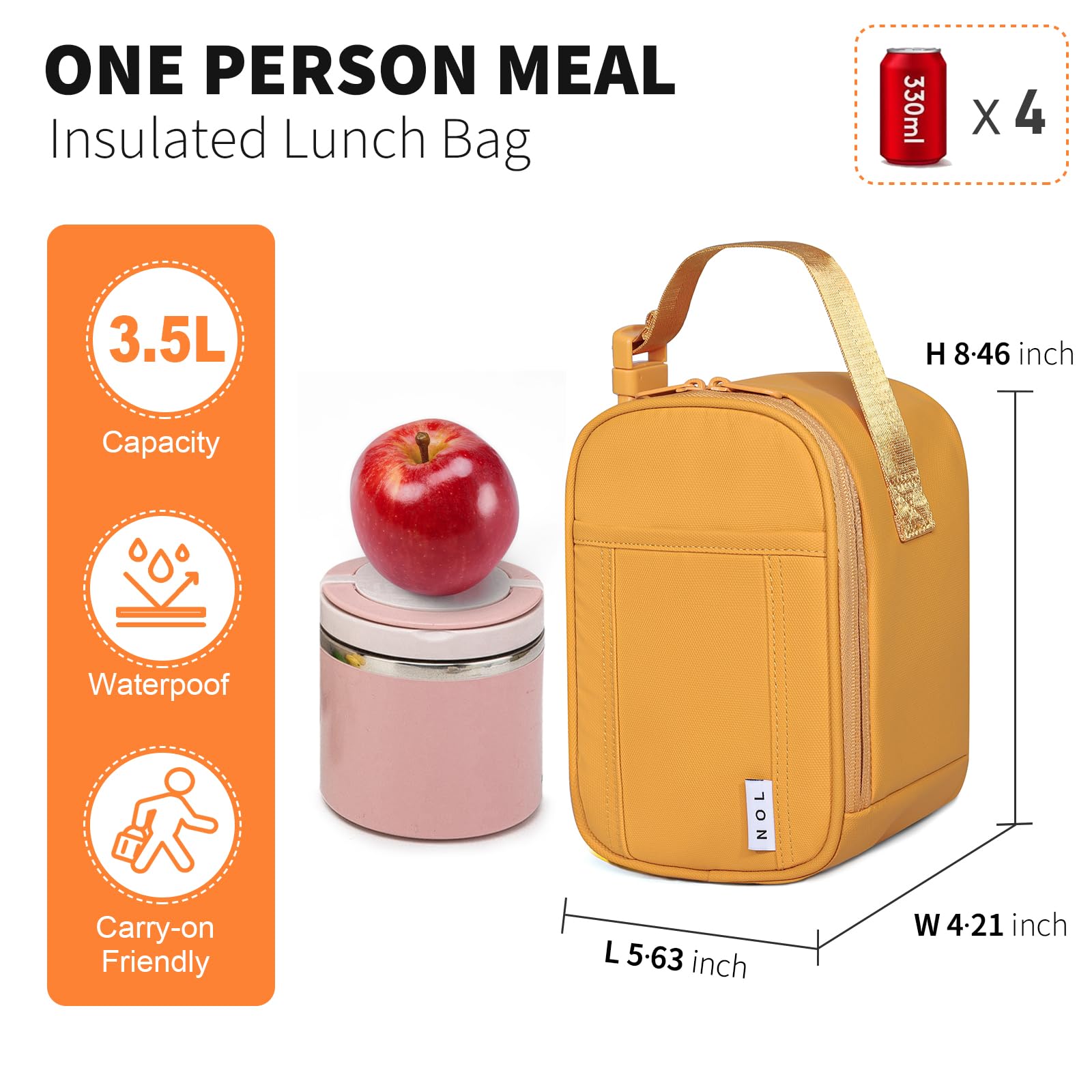 NOL Natural Organic Lifestyle bolsa-almuerzo cierre-doble: acceso rápido y seguro