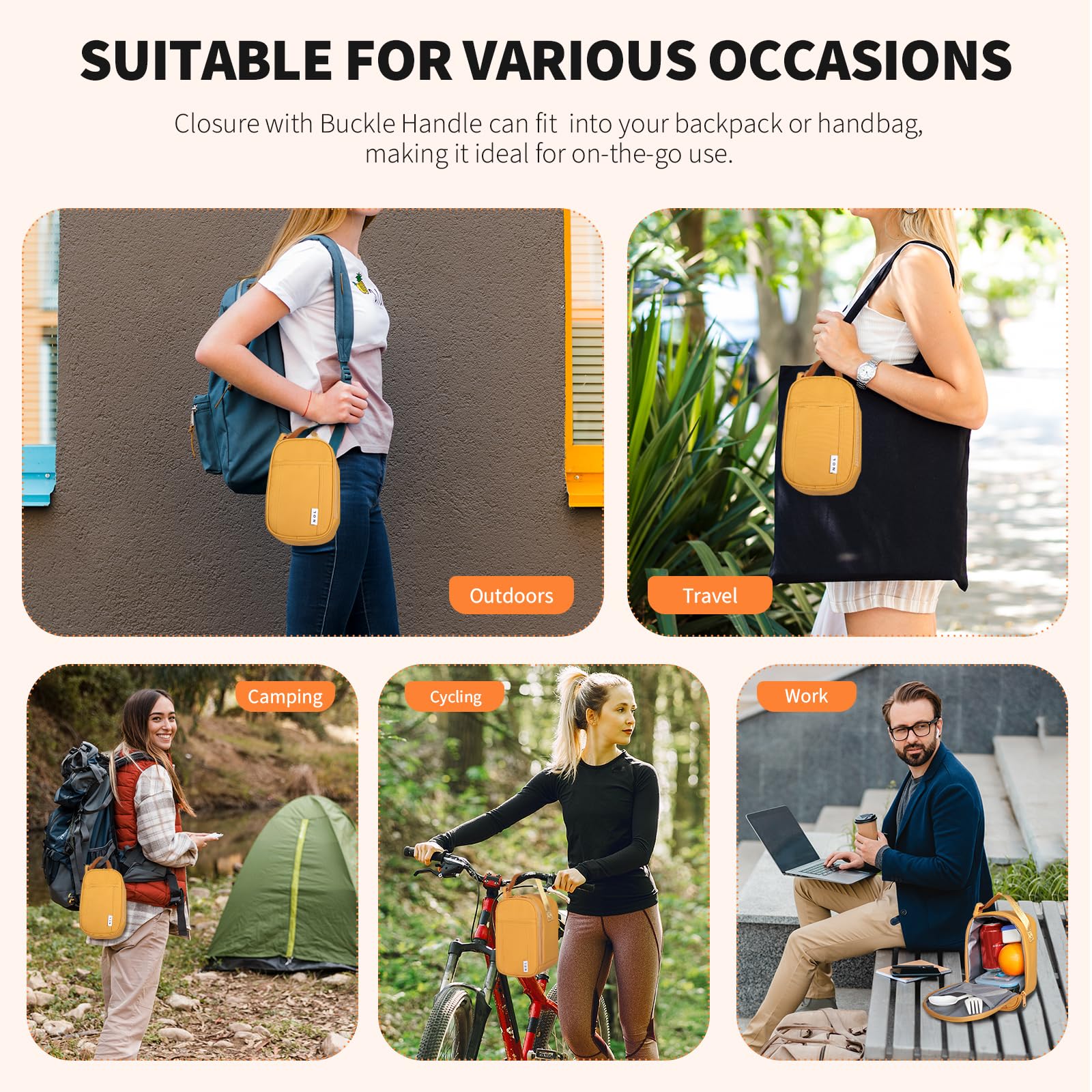 NOL Natural Organic Lifestyle bolsa-almuerzo impermeable nylon: resistente y fácil de limpiar