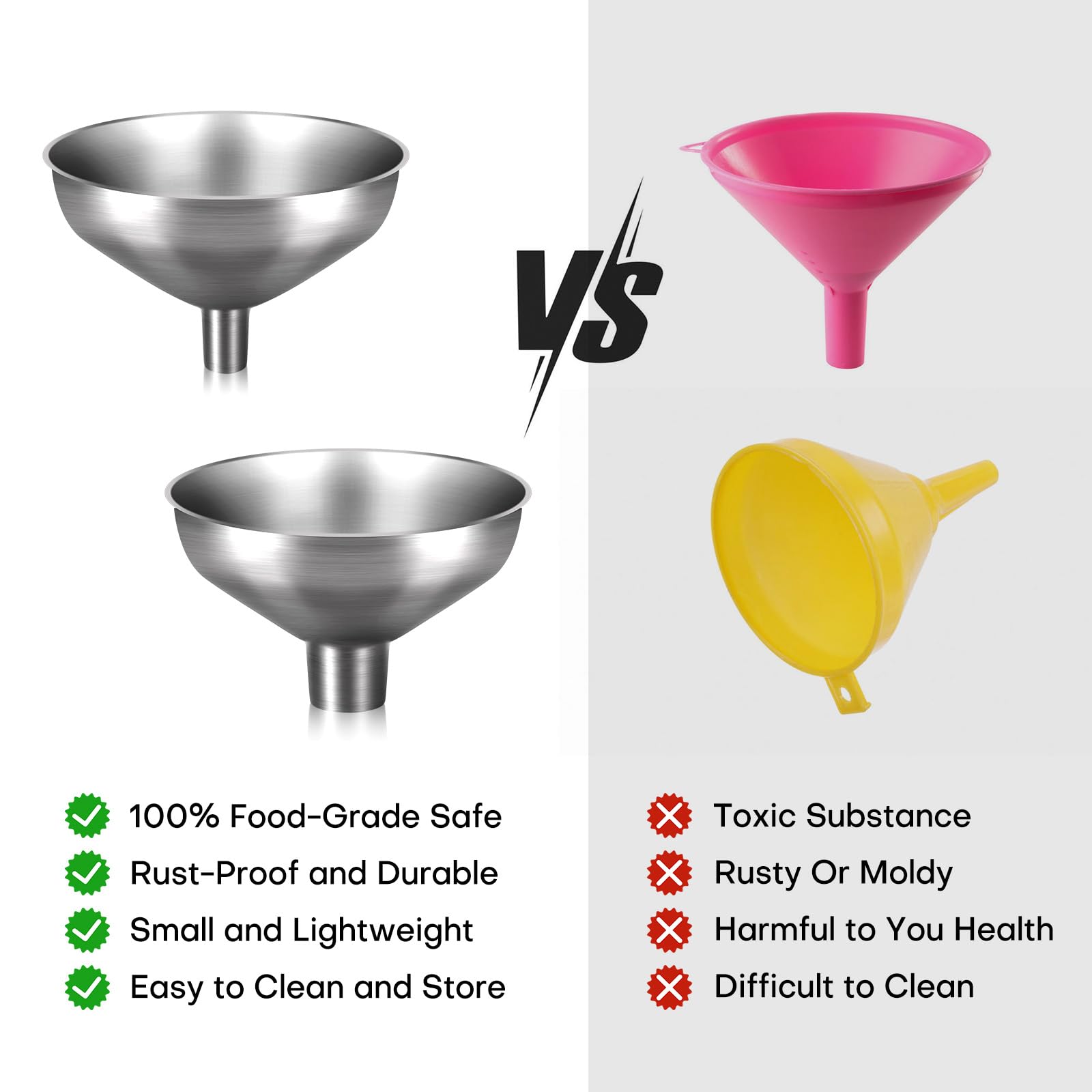 Nomatox set de embudos para cocina, variedad de usos