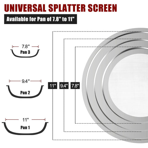 Nonley ajuste universal para sartenes de 9 a 11 pulgadas en la cocina