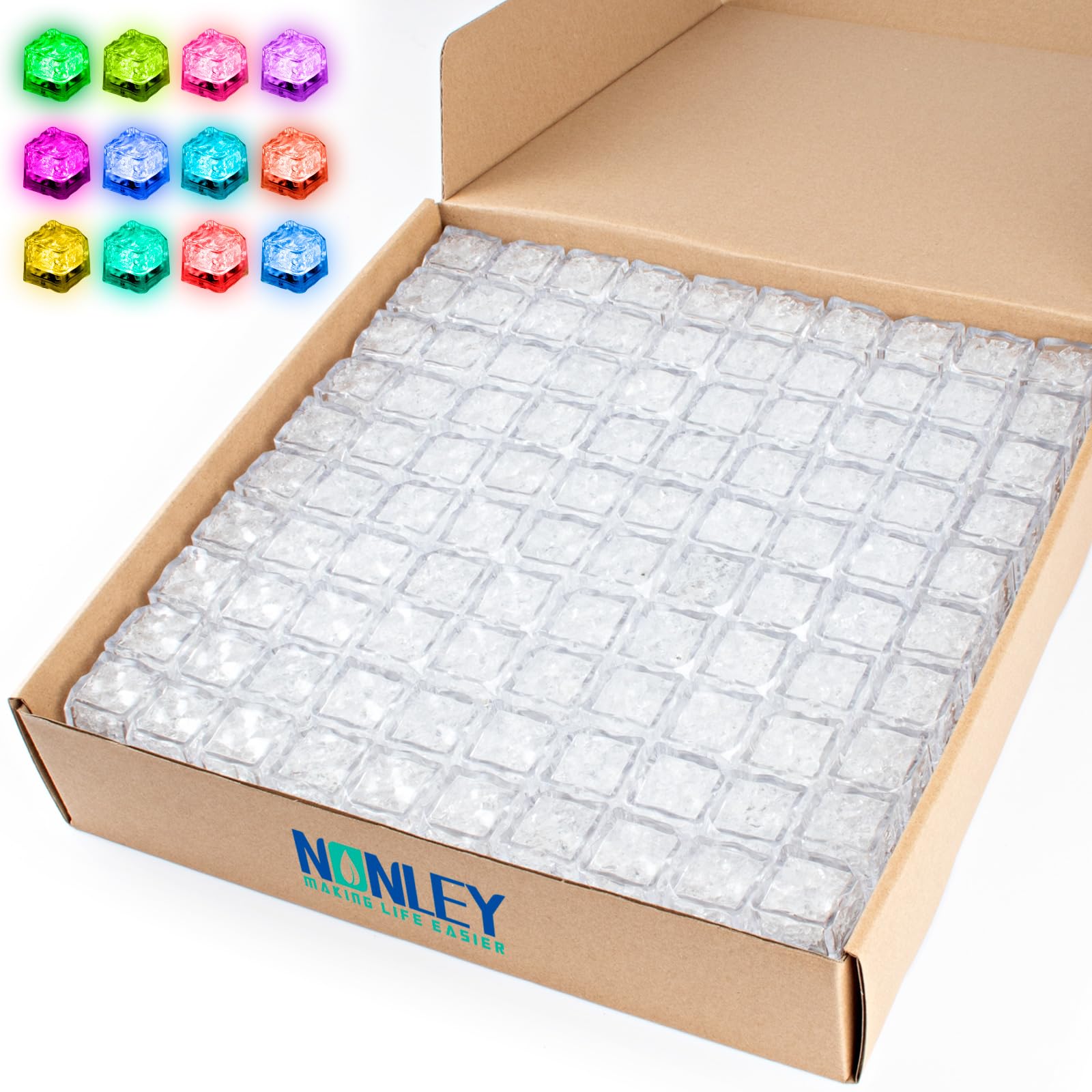 Nonley cubos hielo LED cambian colores para ambientar cualquier fiesta