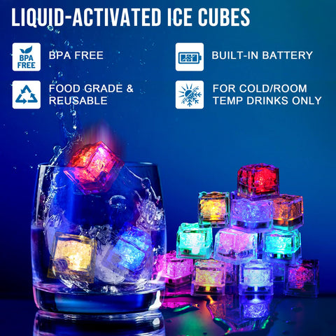 Nonley cubos hielo LED cambian de color para cocteles vibrantes
