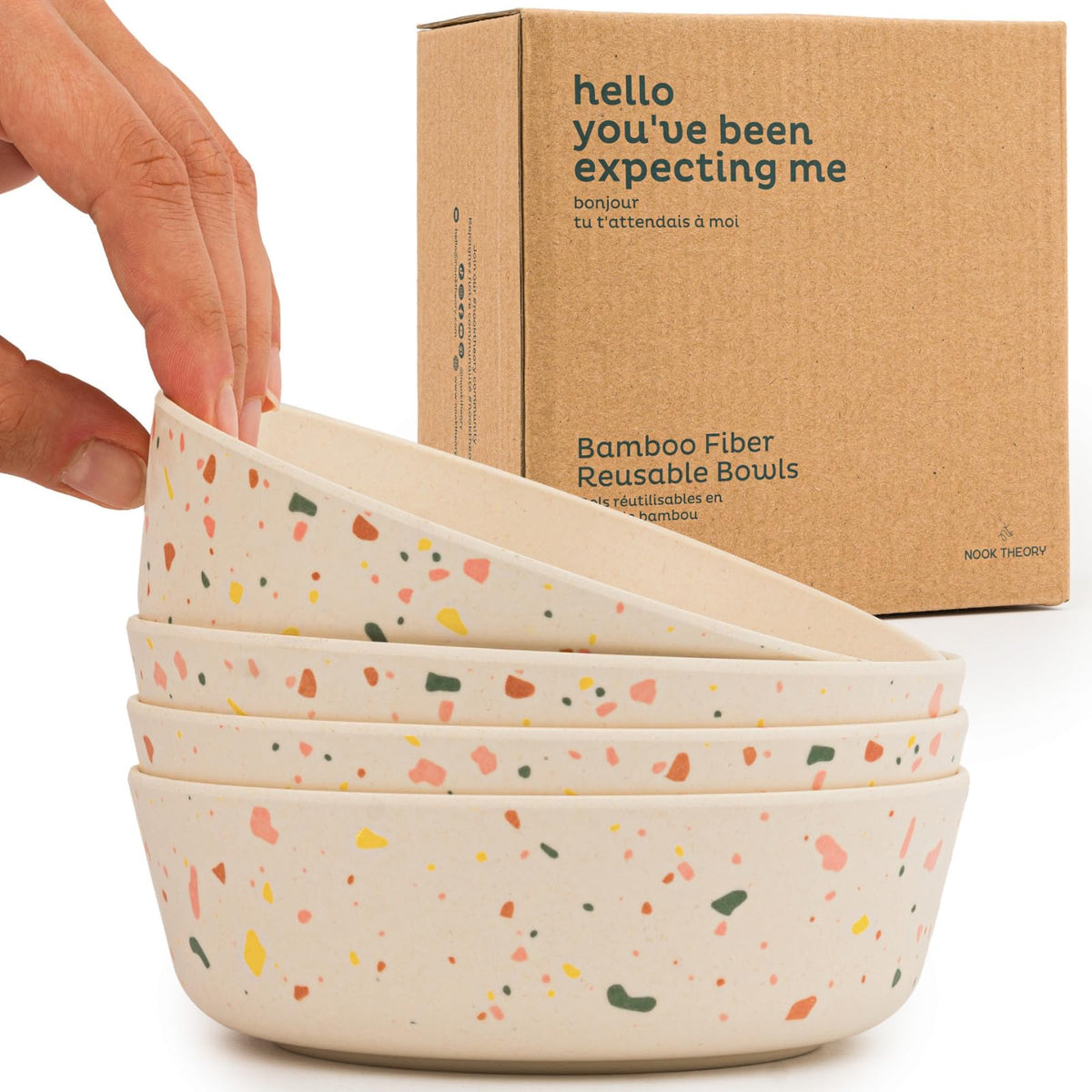 Nook Theory cuencos 18 oz para servicio en casa, prácticos para comidas diarias