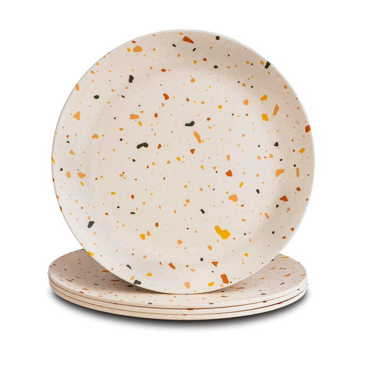Conjunto de platos de bambú Nook Theory para niños, cuatro piezas, ideal para comidas diarias.