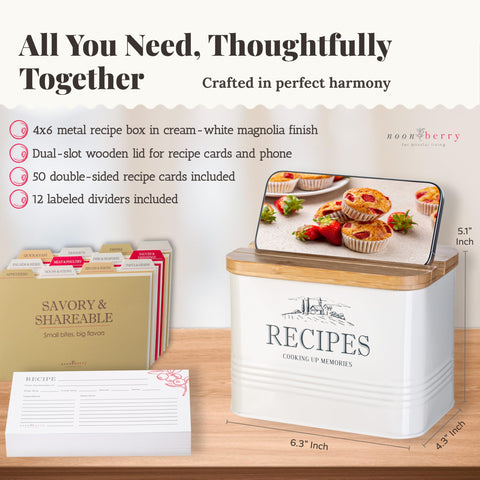 noonberry tarjetas de recetas de doble cara para guiar cada plato con claridad