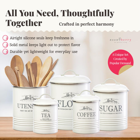 noonberry contenedor azúcar crema Magnolia ayuda a mantenerla seca y fresca
