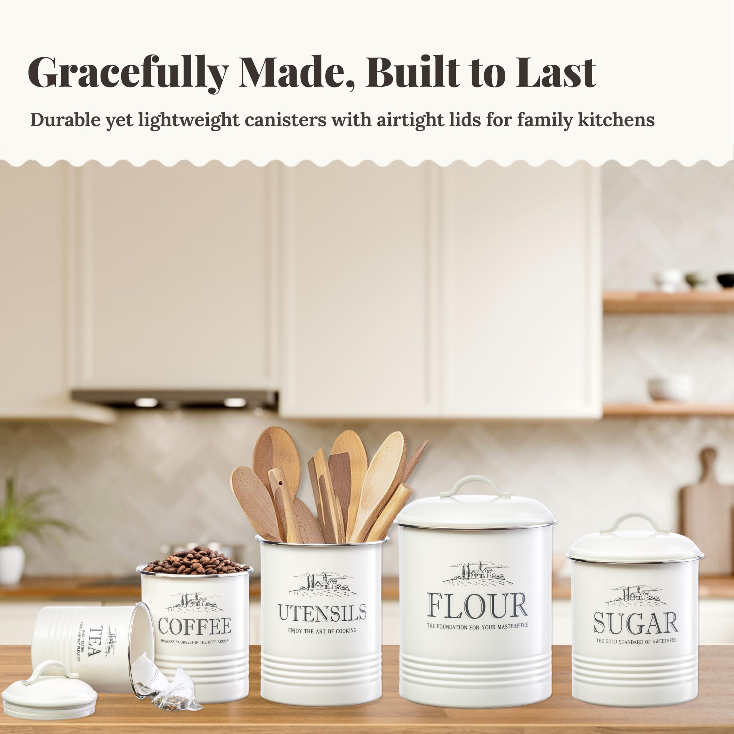 noonberry contenedor harina crema Magnolia mantiene la harina fresca y seca