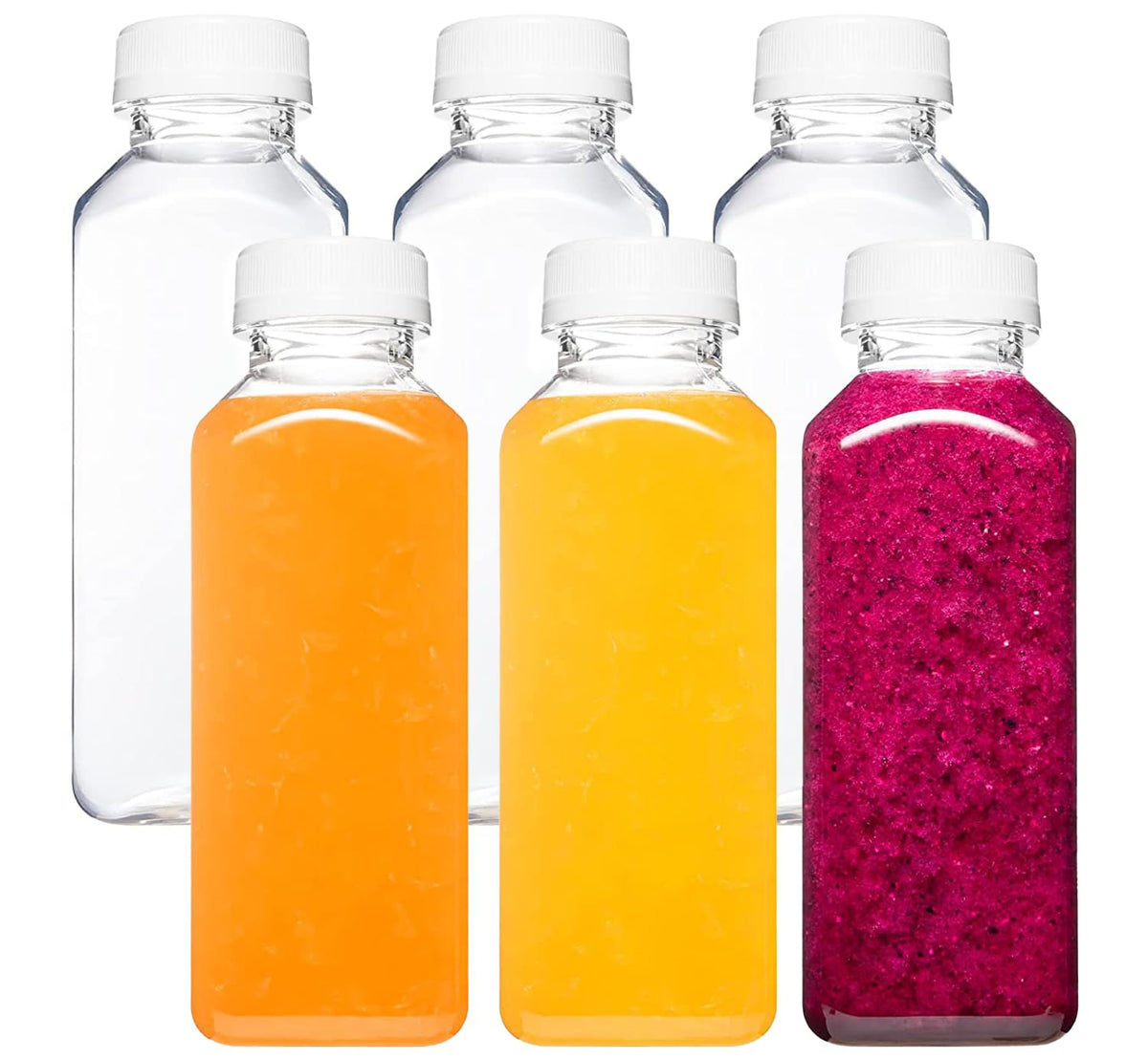Norcalway botellas plástico para zumos con tapas seguras para llevar sin fugas.