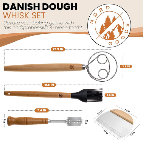 Nordgoods lame de pan de hoja doble, cortes precisos para un horneado uniforme.