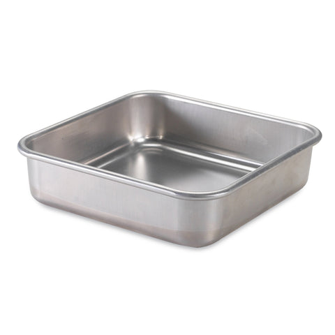 Nordic Ware bandeja cuadrada de aluminio natural 9x9, ideal para hornear.